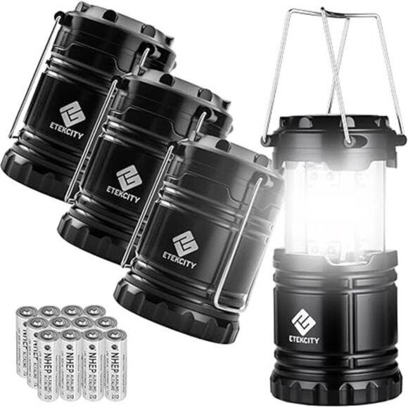 LED Camping Lanterns 4 Pack Battery Powered Lights for Emergency Hurricane - Picture 7 of 7
